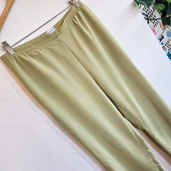 Size M – Vintage Draper’s & Damon’s Avocado Green Wide Leg Pants - Picture 2 of 5